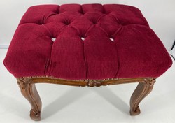 Casa Padrino taburete barroco rojo burdeos / marrón - Taburete de estilo antiguo hecho a mano con pedrería - Muebles de estilo barroco