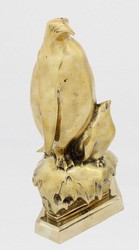Casa Padrino sculpture décorative de luxe en bronze mère pingouin avec enfant or 22 x 15 x H. 33 cm - Figurine en bronze - Figurine décorative - Accessoires de décoration de luxe