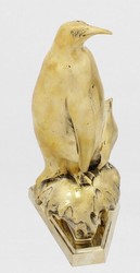 Casa Padrino sculpture décorative de luxe en bronze mère pingouin avec enfant or 22 x 15 x H. 33 cm - Figurine en bronze - Figurine décorative - Accessoires de décoration de luxe