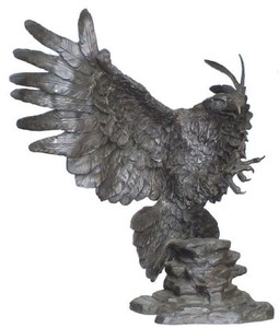 Casa Padrino escultura de bronce de lujo águila plata 105 x 55 x A. 105 cm - Figura decorativa de bronce enorme - Decoración de sala de estar - Calidad de Lujo