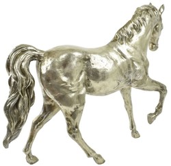 Casa Padrino luxury bronze figure horse silver 80 x 20 x H. 70 cm - Bronze Sculpture - Decoration Figure - Decoration Accessories - Luxury Collection