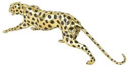Luxus Deko Bronze Skulptur Figur Gepard Gold Schwarz Luxury Deco Bronze Sculpture Figure Cheetah Gold Black