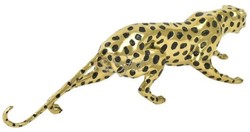 Luxus Deko Bronze Skulptur Figur Gepard Gold Schwarz Luxury Deco Bronze Sculpture Figure Cheetah Gold Black