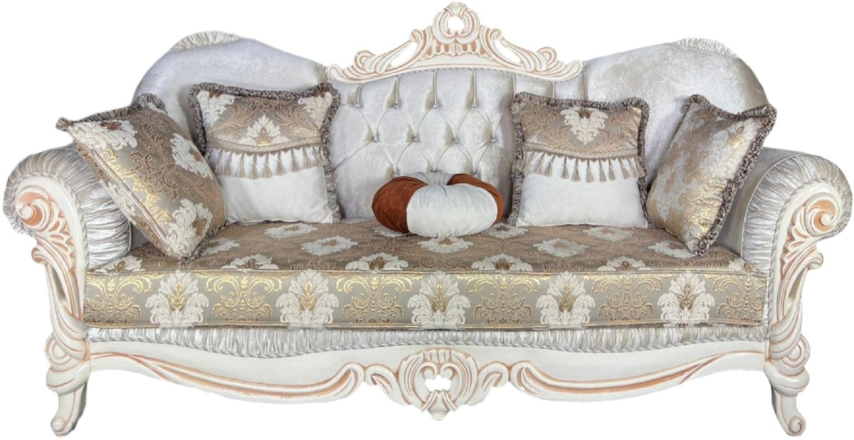 Luxus Barock Wohnzimmer Sofa mit Muster Luxury Baroque Living Room Sofa with Pattern Luxus Barock Wohnzimmer Sofa mit Muster Luxury Baroque Living Room Sofa with Pattern