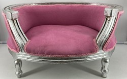 Casa Padrino baroque dog bed pink / silver - Baroque dog furniture - Baroque pet furniture - Magnificent animal furniture in the baroque style