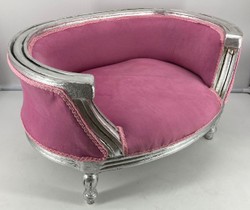 Casa Padrino baroque dog bed pink / silver - Baroque dog furniture - Baroque pet furniture - Magnificent animal furniture in the baroque style