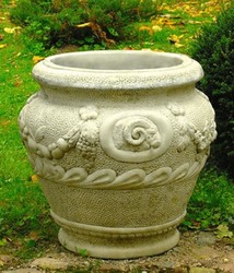 Barock Garten Terrassen Deko Blumentopf Pflanzentopf Grau Baroque Garden Terrace Decorative Flower Pot Plant Pot Gray