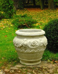 Barock Garten Terrassen Deko Blumentopf Pflanzentopf Grau Baroque Garden Terrace Decorative Flower Pot Plant Pot Gray