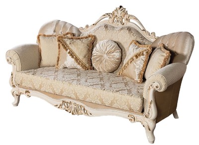 Casa Padrino canapé baroque de luxe or / crème / or - Magnifique canapé de salon avec motif - Meuble de Salon Baroque - Noble & Magnifique