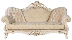 Casa Padrino sofá barroco de lujo oro / crema / oro - Magnífico sofá de salón con patrón - Muebles de Salón Barrocos - Noble y Magnífico