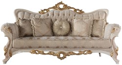 Luxus Barock Wohnzimmer Sofa Grau Kupfer Weiß Beige Gold Luxury Baroque Living Room Sofa Gray Copper White Beige Gold