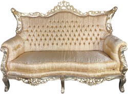 Casa Padrino Canapé 2 Places Baroque Motif Or / Or - Canapé de Salon Style Ancien avec Motif - Meubles de Salon Style Ancien - Meubles de Salon Baroque Casa Padrino Canapé 2 Places Baroque Motif Or / Or - Canapé de Salon Style Ancien avec Motif - Meubles de Salon Style Ancien - Meubles de Salon Baroque