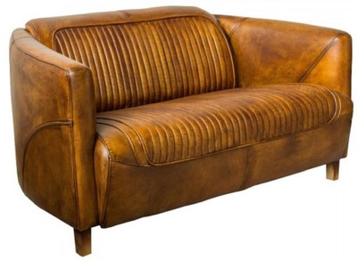 Casa Padrino luxury leather 3 seater sofa vintage brown 175 x 86 x H. 68 cm - Genuine leather living room sofa - Genuine leather living room furniture - Luxury leather furniture

