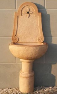 Casa Padrino fuente de pared Art Nouveau beige 61 x 36 x A. 148 cm - Fuente de jardín elegante - Fuente de piedra para decoración de jardín - Accesorios de Jardín Art Nouveau