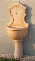 Casa Padrino Art Nouveau wall fountain beige 55 x 36 x H. 128 cm - Elegant Garden Fountain - Garden decoration stone fountain - Art Nouveau Garden Decoration Accessories
