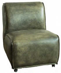 Casa Padrino poltrona da salotto di lusso in pelle vintage verde 61 x 73 x A. 77 cm - Poltrona da soggiorno in vera pelle - Mobili da soggiorno in vera pelle