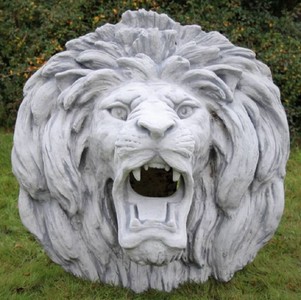 Casa Padrino gargoyle rilievo murale barocco leone 80 x 80 x A. 80 cm - Grande testa di leone gargoyle in pietra rilievo decorazione murale - Accessori per Decorazione Giardino Barocco