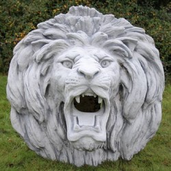 Casa Padrino gargouille murale relief baroque lion 80 x 80 x H. 80 cm - Grande tête de lion gargouille en pierre décoration murale relief - Accessoires de Jardin Baroque et Art Nouveau