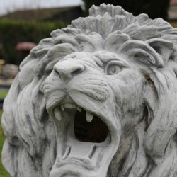 Casa Padrino gargouille murale relief baroque lion 80 x 80 x H. 80 cm - Grande tête de lion gargouille en pierre décoration murale relief - Accessoires de Jardin Baroque et Art Nouveau