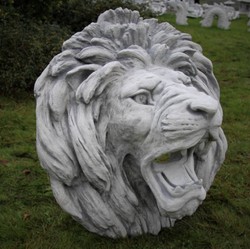 Casa Padrino gargouille murale relief baroque lion 80 x 80 x H. 80 cm - Grande tête de lion gargouille en pierre décoration murale relief - Accessoires de Jardin Baroque et Art Nouveau