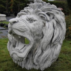 Casa Padrino gargouille murale relief baroque lion 80 x 80 x H. 80 cm - Grande tête de lion gargouille en pierre décoration murale relief - Accessoires de Jardin Baroque et Art Nouveau
