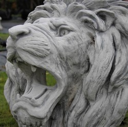 Casa Padrino gargouille murale relief baroque lion 80 x 80 x H. 80 cm - Grande tête de lion gargouille en pierre décoration murale relief - Accessoires de Jardin Baroque et Art Nouveau