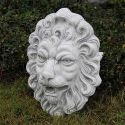 Barock Wasserspeier Wandrelief Löwe Grau Baroque Gargoyle Wall Relief Lion Gray