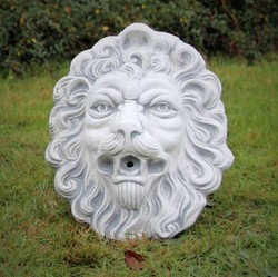 Barock Wasserspeier Wandrelief Löwe Grau Baroque Gargoyle Wall Relief Lion Gray