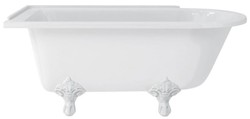 Casa Padrino bañera Art Nouveau de lujo blanco / blanco 150 x 75 x A. 65 cm - Bañera acrílica retro independiente - Mueble de baño retro nostálgica