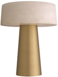 Casa Padrino luxury table lamp antique brass / alabaster Ø 33 x H. 43 cm - Round metal desk lamp with alabaster lampshades - Luxury Collection