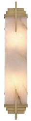 Casa Padrino applique murale de luxe laiton antique / albâtre 10,5 x 8,5 x H. 51 cm - Applique murale avec abat-jour en albâtre - Luminaires de Luxe
