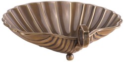 Casa Padrino Bandeja de Servicio de Lujo Latón Vintage 22,5 x 19,5 x A. 5,5 cm - Bandeja de Latón en Forma de Concha - Accesorios para Hoteles y Restaurantes - Calidad de Lujo