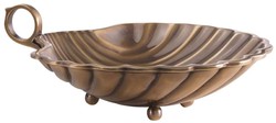 Casa Padrino Bandeja de Servicio de Lujo Latón Vintage 22,5 x 19,5 x A. 5,5 cm - Bandeja de Latón en Forma de Concha - Accesorios para Hoteles y Restaurantes - Calidad de Lujo