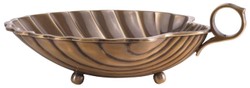 Casa Padrino Bandeja de Servicio de Lujo Latón Vintage 22,5 x 19,5 x A. 5,5 cm - Bandeja de Latón en Forma de Concha - Accesorios para Hoteles y Restaurantes - Calidad de Lujo