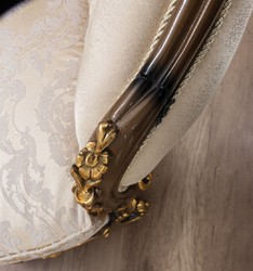 Casa Padrino fauteuil baroque de luxe or / marron / noir / or - Magnifique fauteuil de salon avec motif élégant - Mobilier baroque salon & hôtel - Noble & Magnifique