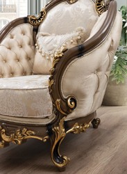 Casa Padrino fauteuil baroque de luxe or / marron / noir / or - Magnifique fauteuil de salon avec motif élégant - Mobilier baroque salon & hôtel - Noble & Magnifique