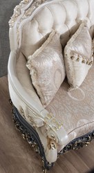 Casa Padrino divano barocco di lusso crema / beige / bianco / grigio / oro - Magnifico divano da soggiorno con motivo elegante - Mobili barocchi per soggiorno e hotel - Nobili e Magnifici