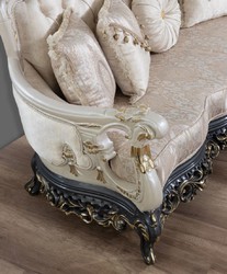 Casa Padrino divano barocco di lusso crema / beige / bianco / grigio / oro - Magnifico divano da soggiorno con motivo elegante - Mobili barocchi per soggiorno e hotel - Nobili e Magnifici