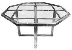 Designer Esstisch Küchentisch mit Glasplatte Silber Designer Dining Table Kitchen Table with Glass Top Silver