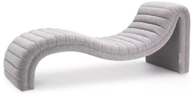 Casa Padrino Chaise Longue di Lusso Grigio 165 x 61,5 x A. 65 cm - Reclinabile Soggiorno - Recamier di Design - Mobili Soggiorno - Mobili di Lusso - Qualità di Lusso