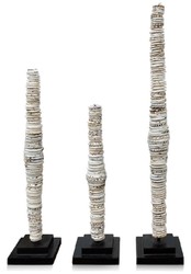 Luxus Deko Muschel Säulen Set Schwarz Luxury Deco Shell Pillars Set