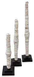 Luxus Deko Muschel Säulen Set Schwarz Luxury Deco Shell Pillars Set