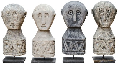 Casa Padrino set di 5 statue in pietra naturale decorative in stile antico di lusso - Figure in pietra - Sculture in pietra - Decorazione da scrivania - Decorazione soggiorno - Mobili di lusso