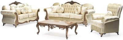 Casa Padrino Luxus Barock Sofa Gold / Kupfer - Prunkvolles Wohnzimmer Sofa mit elegantem Muster und Glitzersteinen - Wohnzimmer Möbel im Barockstil - Barock Möbel - Edel & Prunkvoll