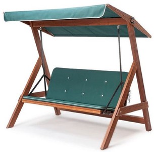 Casa Padrino altalena Hollywood di lusso verde / marrone - Altalena da giardino moderna resistente alle intemperie con tettoia parasole - Mobili da Giardino - Mobili da Terrazze - Mobili di Lusso