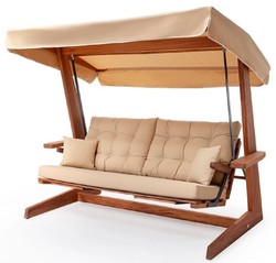 Luxus Gartenschaukel Hollywoodschaukel Schaukel Beige Braun Luxury Garden Swing Hollywood Swing Beige Brown 