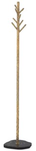 Casa Padrino luxury coat stand vintage brass / black Ø 29.5 x H. 162 cm - Stainless steel coat rack with marble base - Wardrobe furniture - Luxury furniture - Luxury furnishings