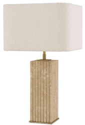 Casa Padrino luxury table lamp beige / antique brass / cream 35 x 35 x H. 63 cm - Travertine desk lamp with square lampshade - Luxury table lamps - Luxury collection