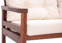 Casa Padrino ensemble de jardin de luxe beige / marron foncé - 1 Canapé de Jardin & 2 Fauteuils de Jardin & 1 Table Basse de Jardin - Mobilier de Jardin - Mobilier de Patio - Mobilier de Luxe