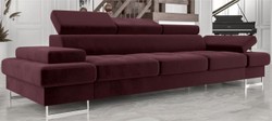 Casa Padrino luxury velvet sofa purple / silver 305 x 97 x H. 74-95 cm - Living room sofa with adjustable headrests - Living room furniture - Luxury furniture - Luxury furnishings Casa Padrino luxury velvet sofa purple / silver 305 x 97 x H. 74-95 cm - Living room sofa with adjustable headrests - Living room furniture - Luxury furniture - Luxury furnishings